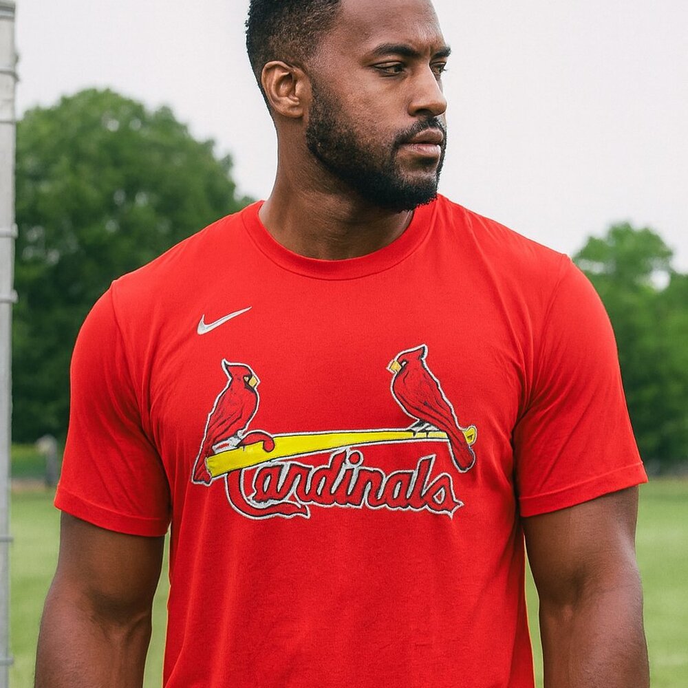 St. Louis Cardinals The Nike Tee Red MLB Men M Arenado #28 VTG Short Sleeve Y2K